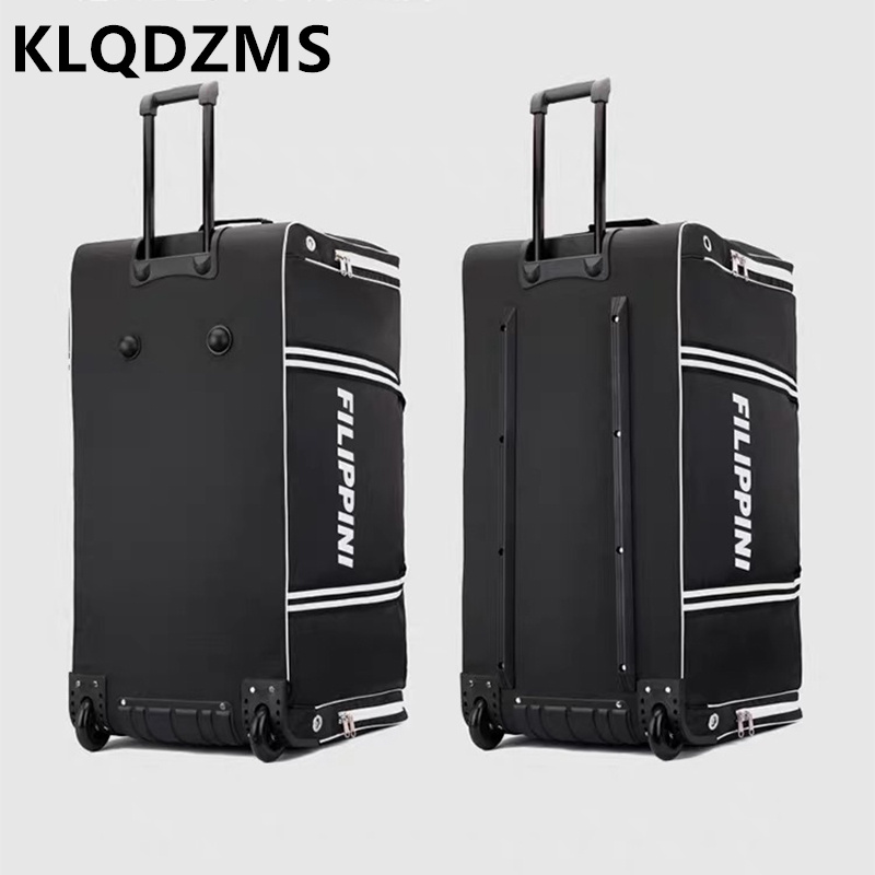 Foldable Rolling Luggage Bag - KLQDZMS Oxford Cloth Luggage Trolley Bag