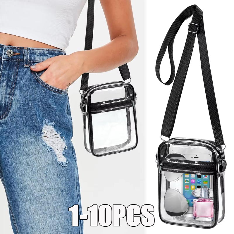 Travel Bags - 1-10PCS Women Clear Crossbody Bag Transparent