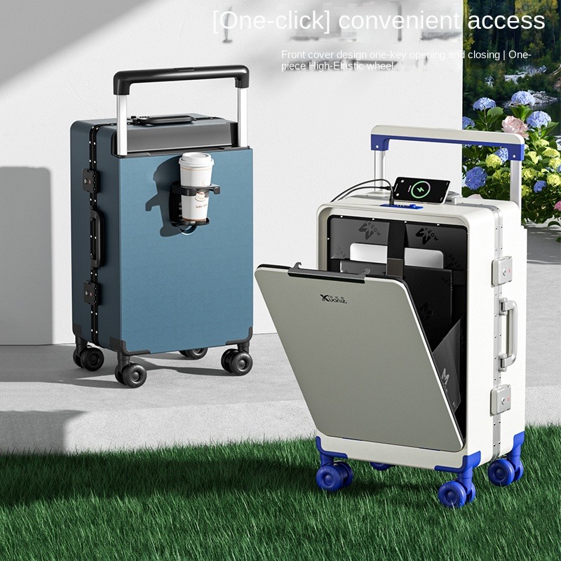 Front-opening Luggage Wide Han - Aluminum Frame Carry On Luggage ulasan dan harga