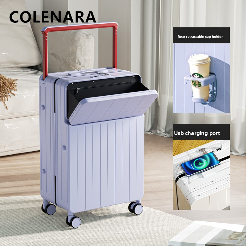 COLENARA Multifunctional Suitc - Front Opening Laptop Luggage 24 Inch ulasan dan harga