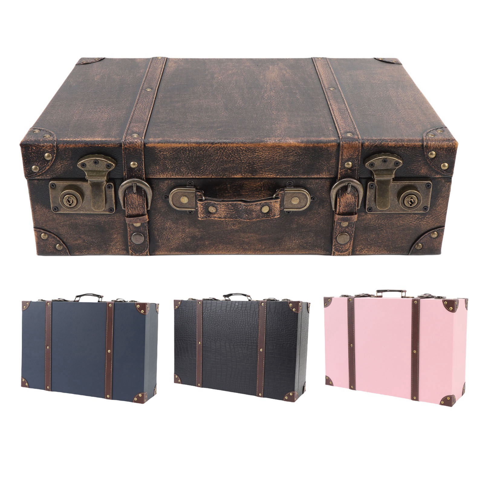 Vintage Suitcase Box Travel St - Retro Vintage Trunk Suitcase ulasan dan harga
