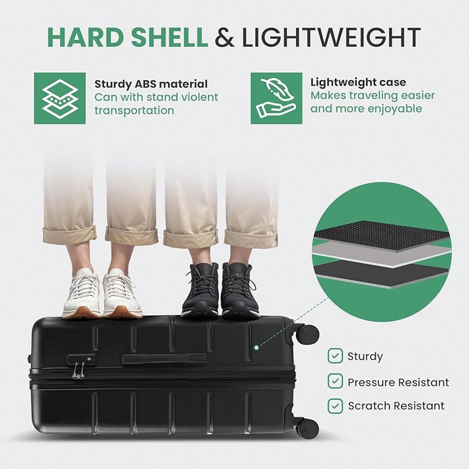 3-Piece Luggage Sets, Hardside - Expandable Hard Shell Luggage Set ulasan dan harga