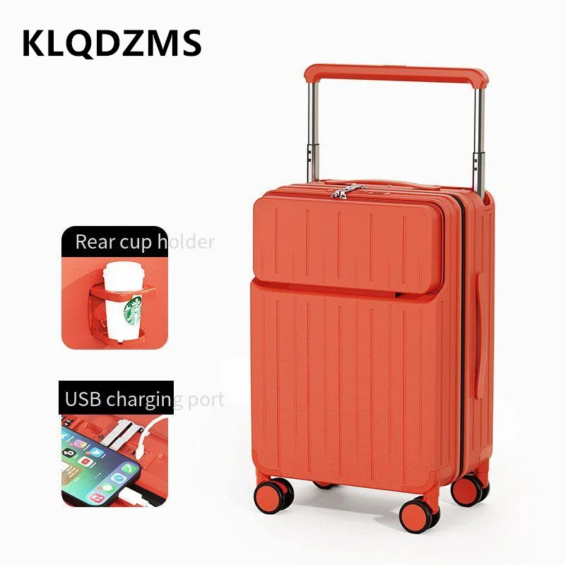 KLQDZMS Front Opening Suitcase - Front Opening Laptop Luggage 24 Inch ulasan dan harga