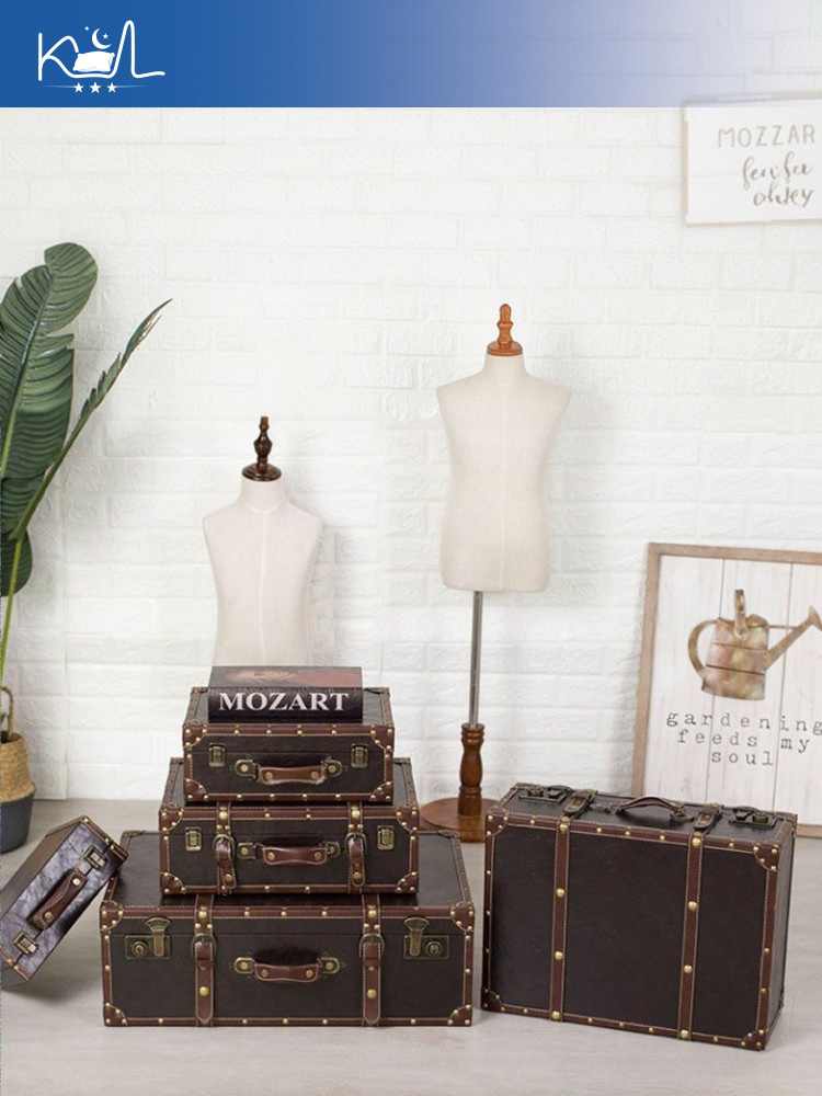Vintage Brown Decorative Suitc - Retro Vintage Trunk Suitcase ulasan dan harga