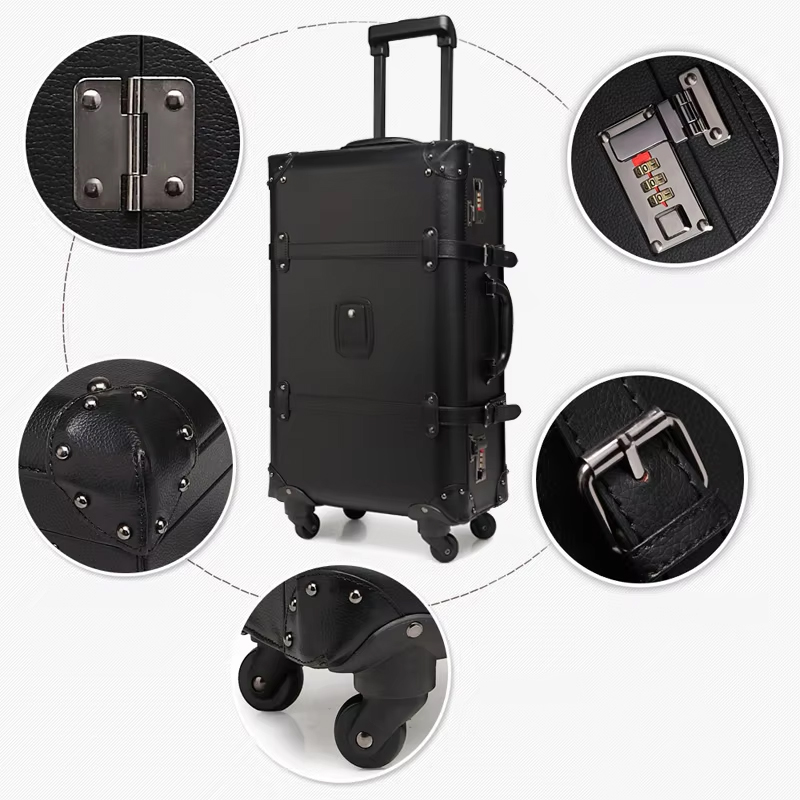 New Retro Rolling Luggage Spin - Retro Vintage Trunk Suitcase ulasan dan harga