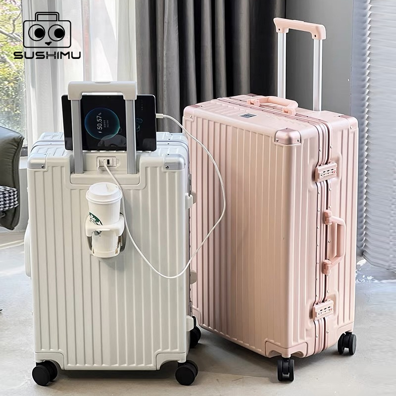 SUSHIMU Carry On Luggage with  - Spinner Wheel Rolling Suitcase 20 Inch ulasan dan harga