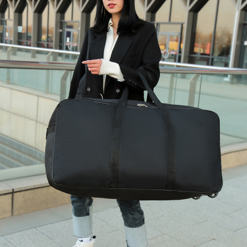 Large Capacity Trolley Bags wi - Foldable Rolling Luggage Bag ulasan dan harga