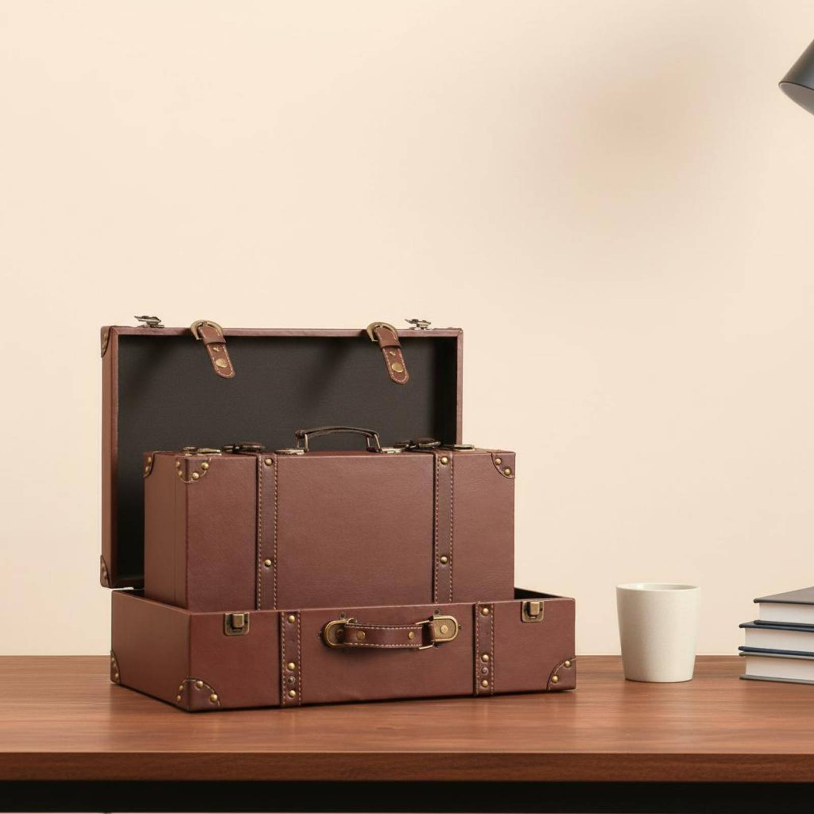 Vintage Suitcase Trunk Rivet H - Retro Vintage Trunk Suitcase ulasan dan harga