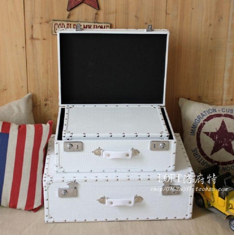 Crocodile Leather Pattern Trav - Retro Vintage Trunk Suitcase ulasan dan harga