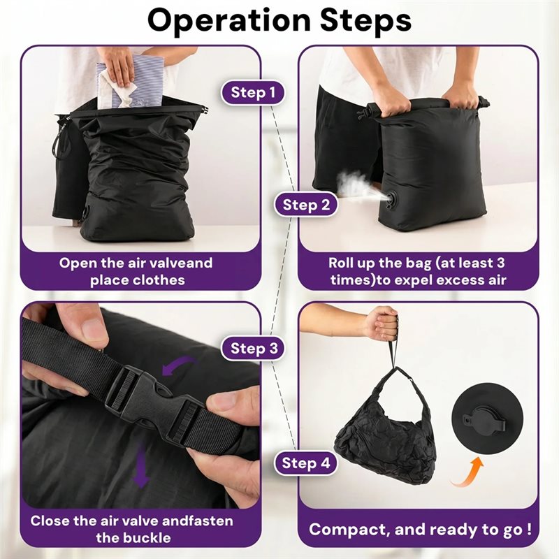 EYFL-24L Hand Roll Compression - Foldable Rolling Luggage Bag ulasan dan harga