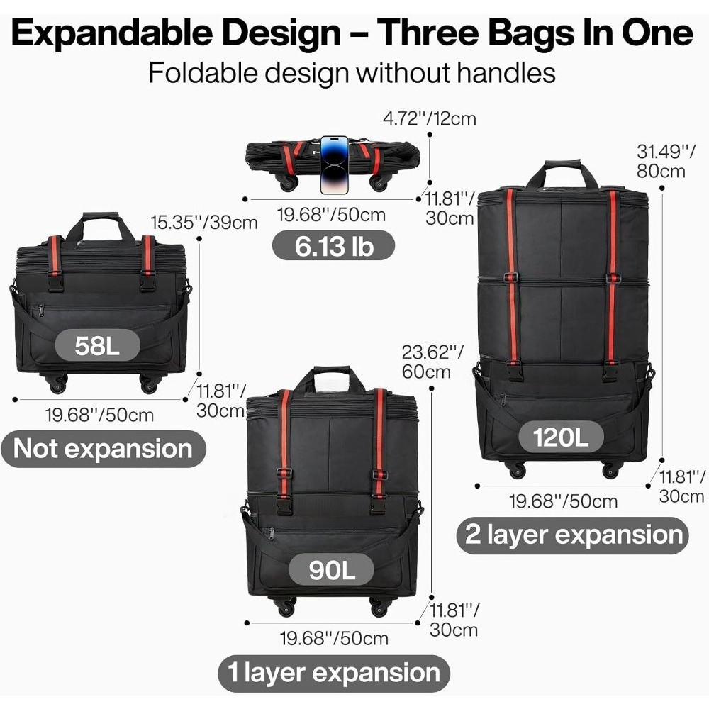 Expandable Foldable Rolling Lu - Foldable Rolling Luggage Bag ulasan dan harga
