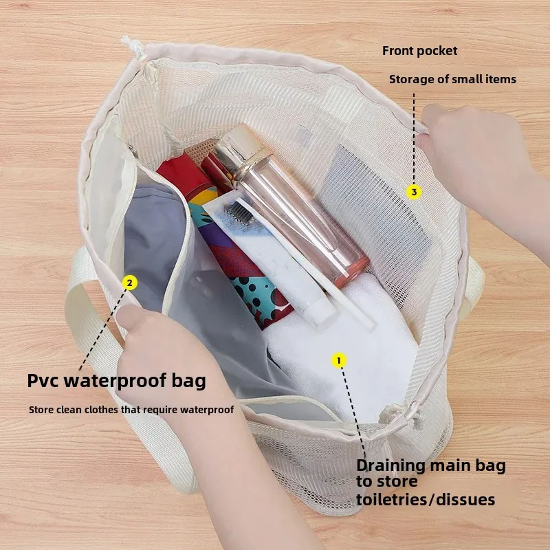 Large Capacity Beach Bag Drain - Cosmetic Bags ulasan dan harga