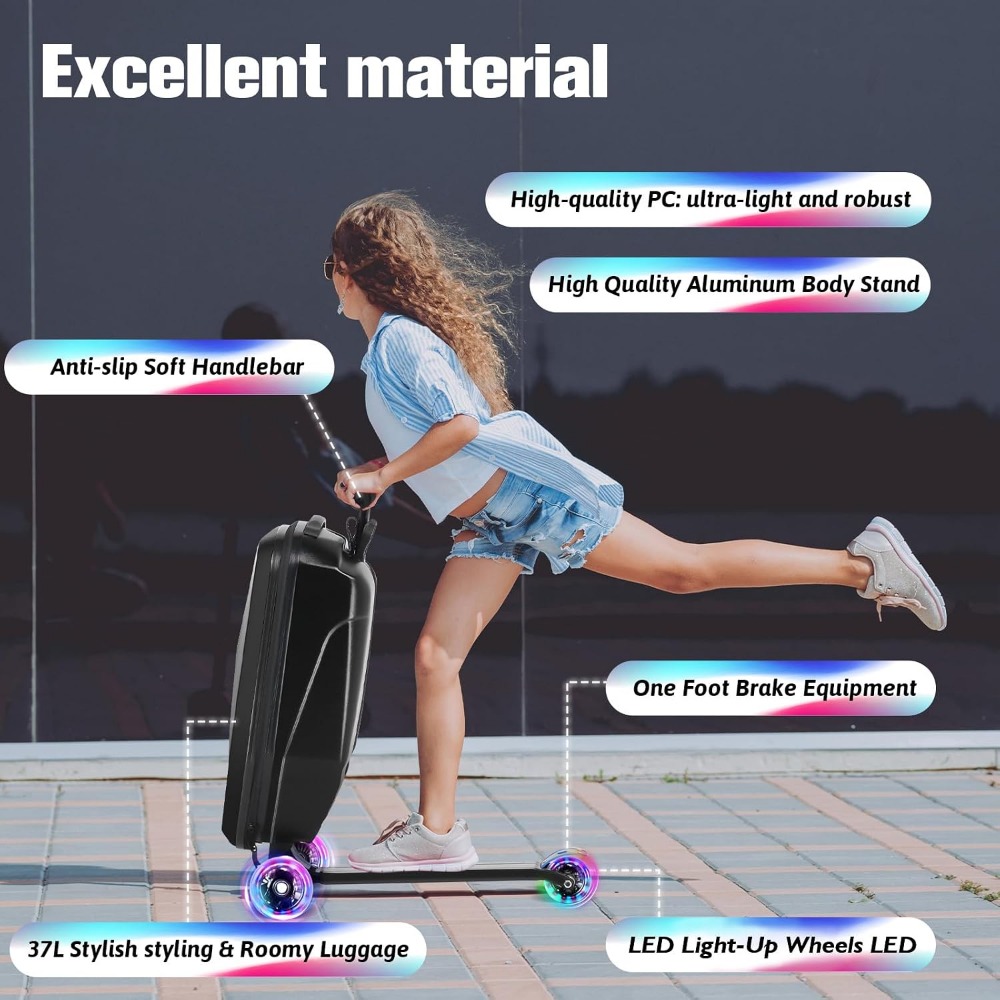 Scooter Luggage for Kids: Ligh - Kids Ride On Suitcase Scooter ulasan dan harga