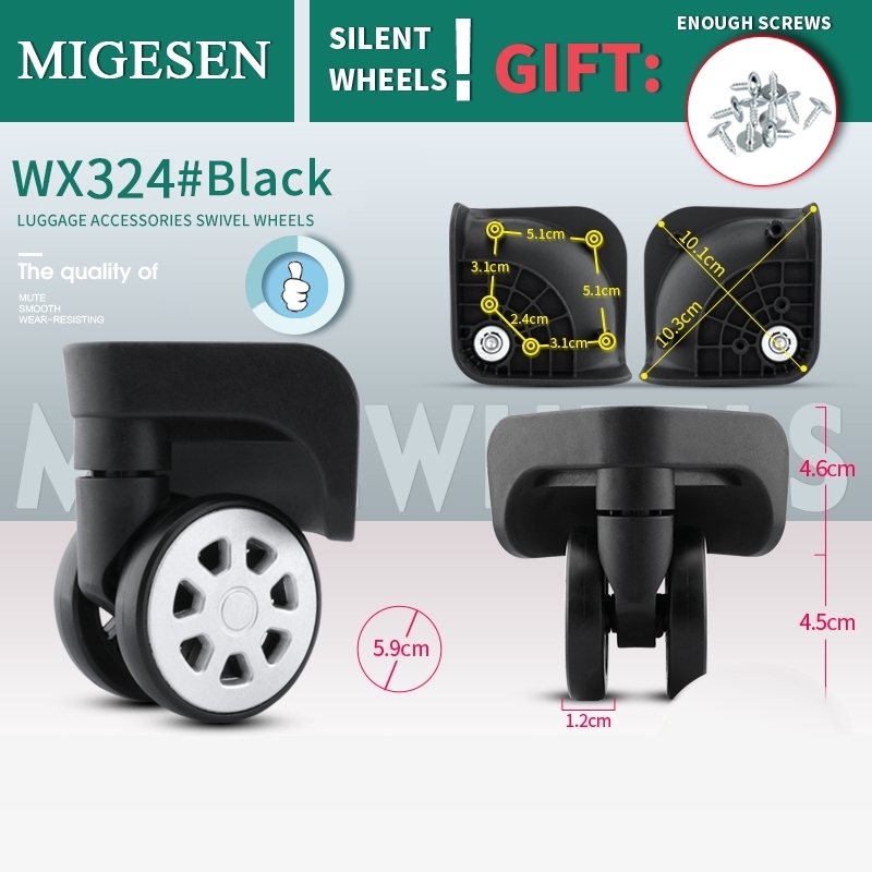 1 Pair of Universal Luggage Wh - Silent Replacement Luggage Wheels ulasan dan harga