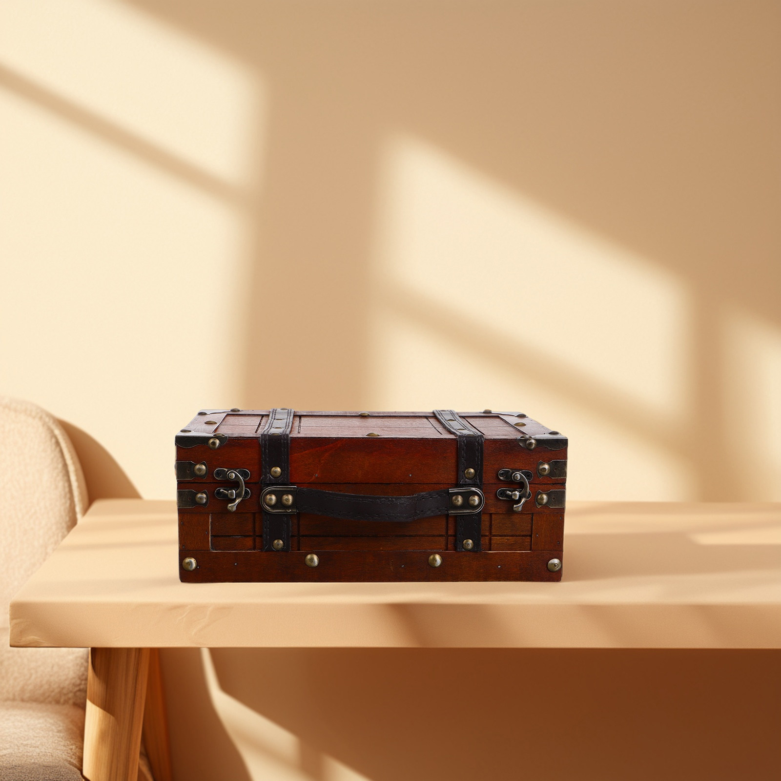 Retro Vintage Wooden Storage B - Retro Vintage Trunk Suitcase ulasan dan harga