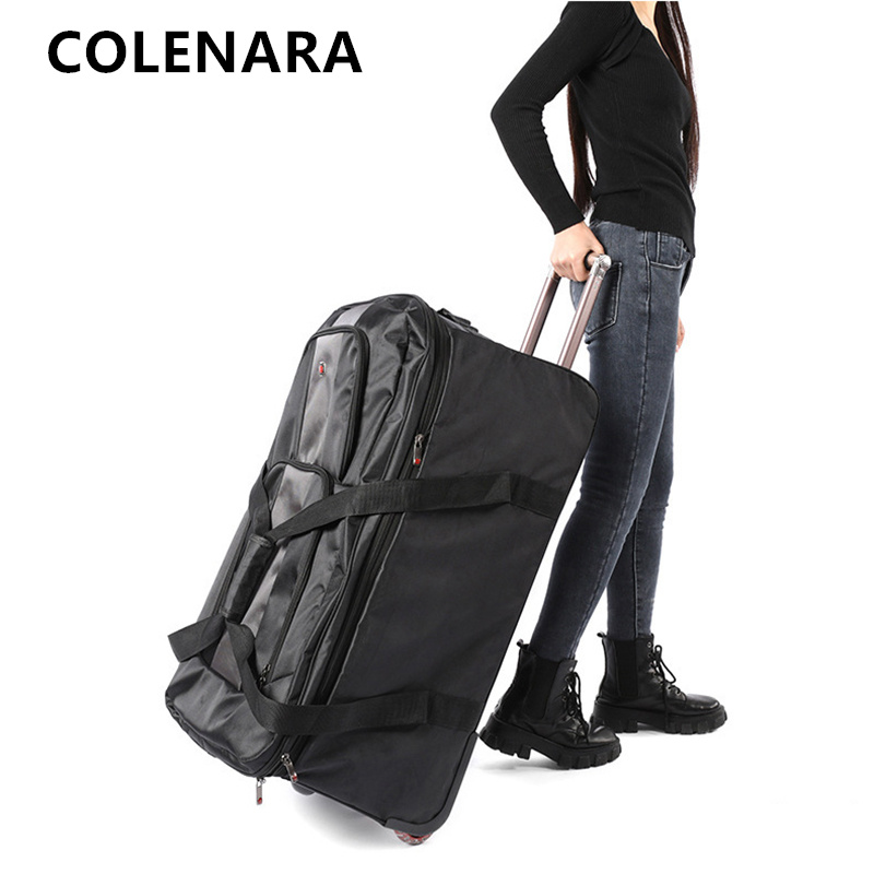 COLENARA Large Capacity Trolle - Foldable Rolling Luggage Bag ulasan dan harga
