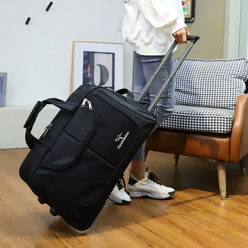 Large Capacity Trolley Bag Men - Foldable Rolling Luggage Bag ulasan dan harga