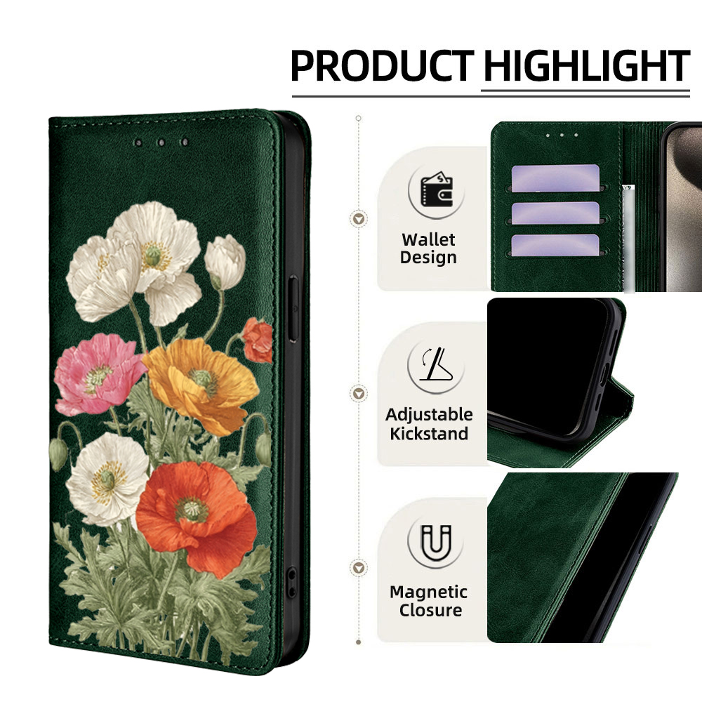 Magnetic Leather Floral patter - Wallets ulasan dan harga