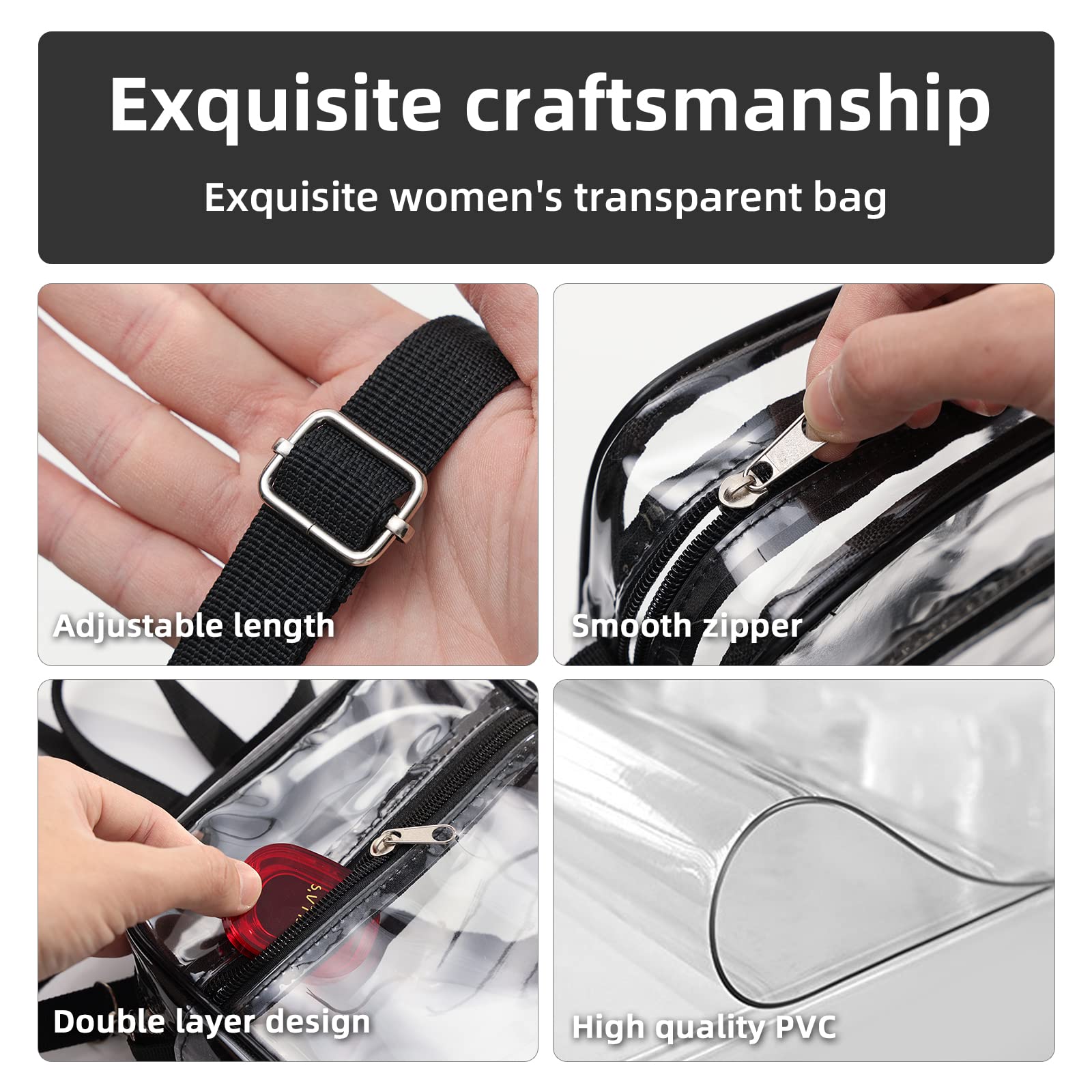 1-10PCS Women Clear Crossbody  - Travel Bags ulasan dan harga