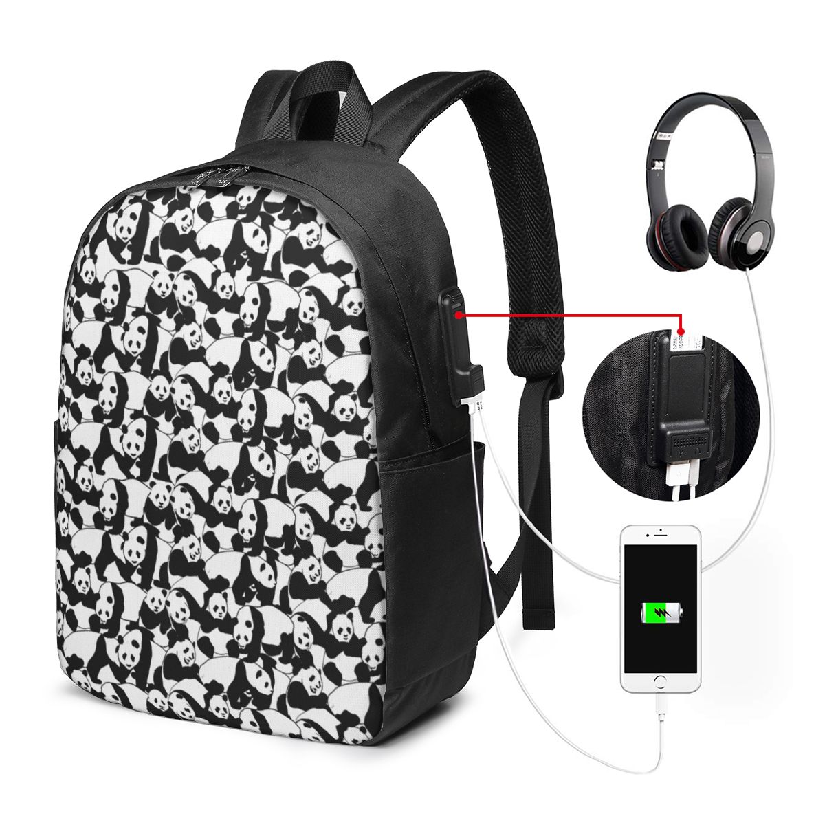 Panda Pattern Backpack Travel  - Travel Bags ulasan dan harga