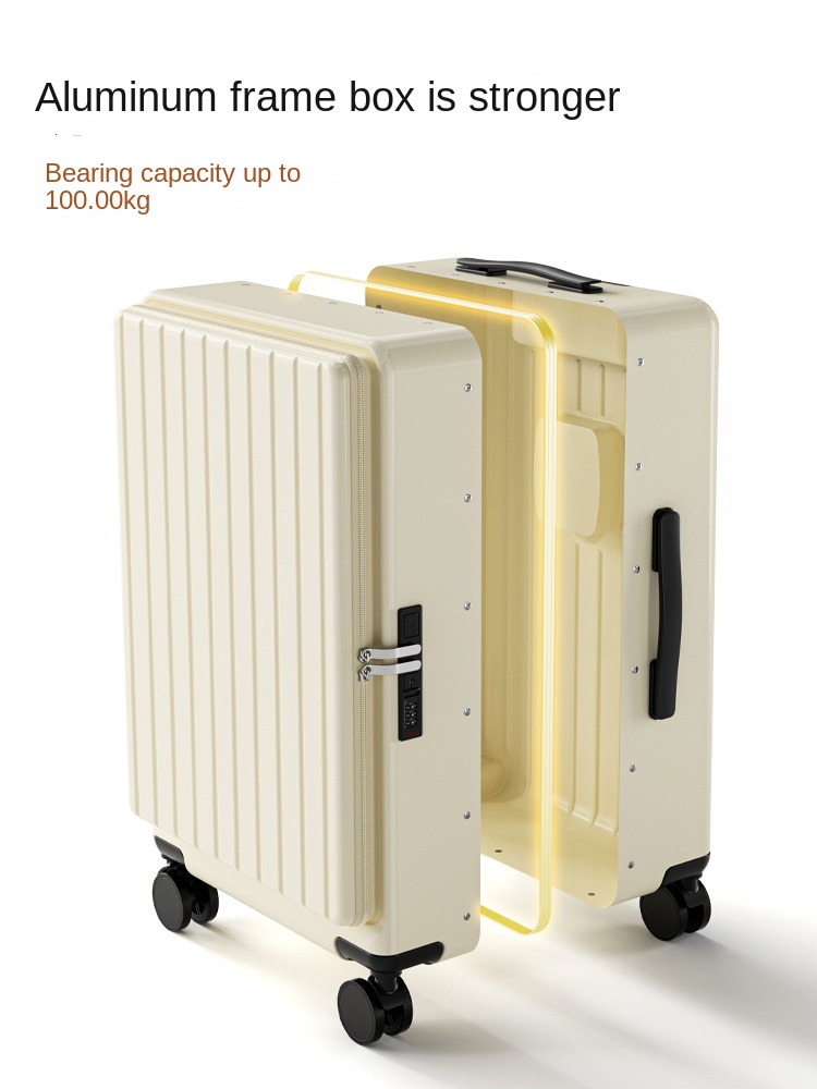Side Opening Luggage 2025 New  - Aluminum Frame Carry On Luggage ulasan dan harga