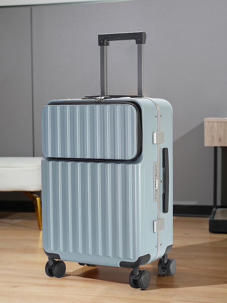 Front Laptop Pocket Suitcase C - Aluminum Frame Carry On Luggage ulasan dan harga