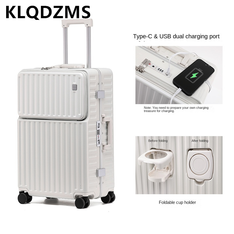KLQDZMS Handheld Travel Suitca - Front Opening Laptop Luggage 24 Inch ulasan dan harga